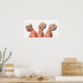 Anatomie van mannelijke hoofdspieren in verschille poster (Keuken)