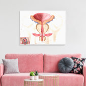 Anatomie van prostaatklier canvas afdruk (Insitu (Woonkamer))