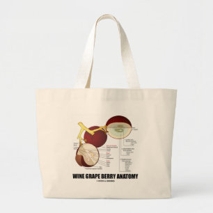 Anatomie wijndruiven (wetenschappelijk diagram) grote tote bag
