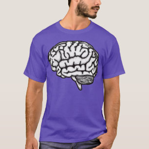 Anatomisch brein zwart-wit t-shirt