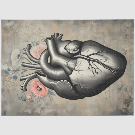 Anatomisch Hart Bloemendecoupe Papier (Voorkant)