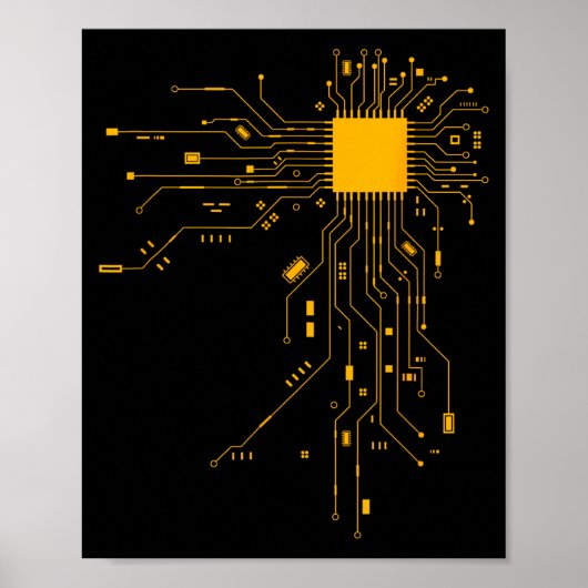 Anatomisch Hart Cpu Processor Computerwetenschap P Poster (Voorkant)
