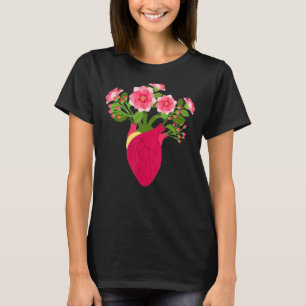 Anatomisch Hart En Bloemen Bloemist Tuinierder Bot T-shirt