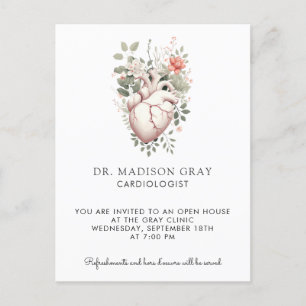 Anatomisch Hart Medische Cardiologie Open Huis Uitnodiging Briefkaart