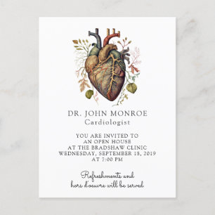Anatomisch hart-medische cardiologie uitnodiging briefkaart
