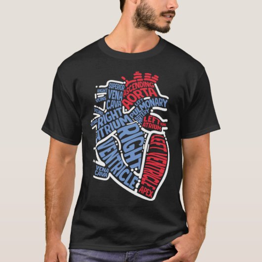 Anatomisch Hart Medische Delen Cardioloog Chirurg T-shirt (Voorkant)