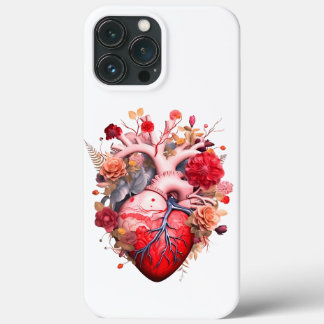 Anatomisch hart met bloemen iPhone 13 pro max hoesje