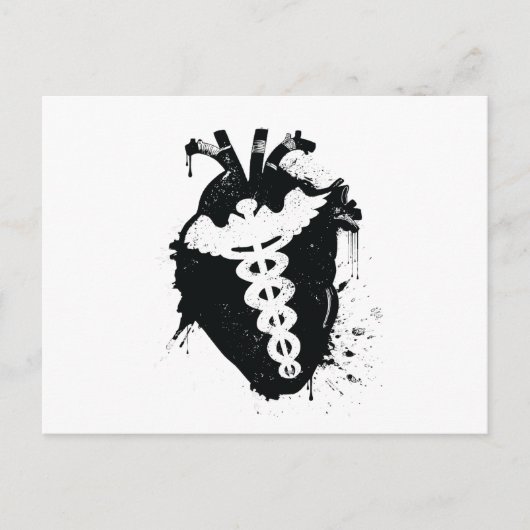 anatomisch hart van caduceus briefkaart (Voorkant)