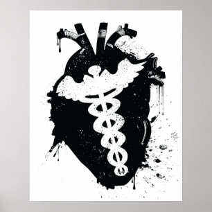 anatomisch hart van caduceus poster