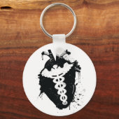 anatomisch hart van caduceus sleutelhanger (Voorkant)