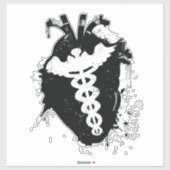 anatomisch hart van caduceus sticker (Vel)