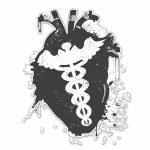 anatomisch hart van caduceus sticker