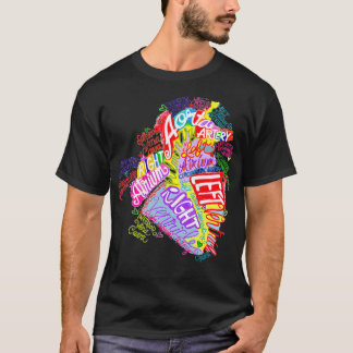 Anatomisch hart Word Art Graffiti T-shirt
