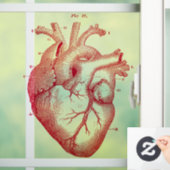  Anatomisch humaan hart  Kunstvensterkoeling Raamsticker (Huis)