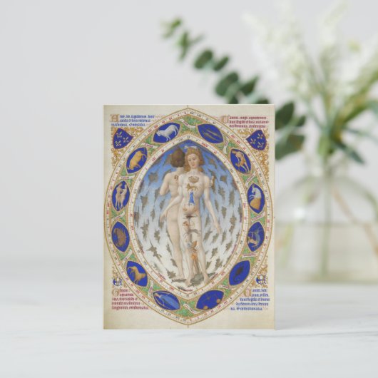 Anatomisch Man in Très Riches Heures van Duke Berr Briefkaart (Staand voorkant)