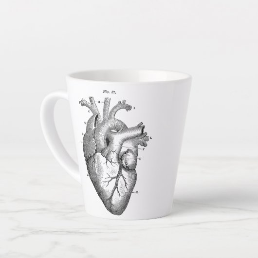 Anatomisch menselijk hart  Kunst met letterlijke M Latte Mok (Linkerhoek)