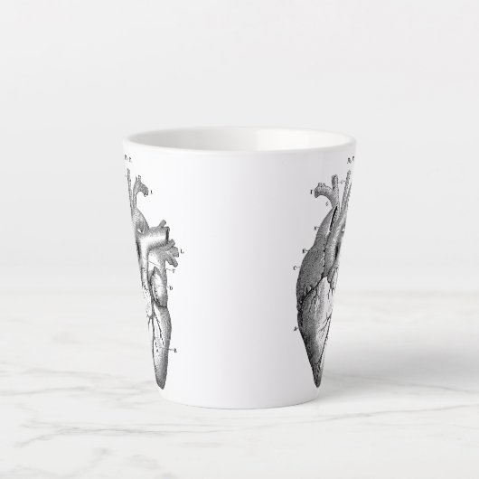 Anatomisch menselijk hart  Kunst met letterlijke M Latte Mok (Voorkant)