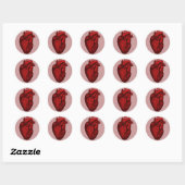 Anatomisch menselijk hart ronde sticker (Vel)