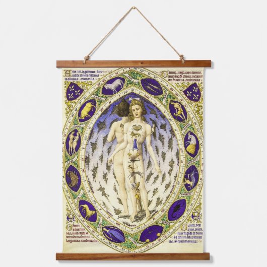 anatomisch zodiac Man Hangend Wandkleed (Voorkant)