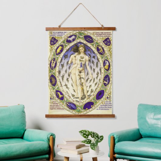 anatomisch zodiac Man Hangend Wandkleed (Woonkamer)
