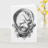  anatomische Baby foetus Wenskaart Kaart (Gele Bloem)