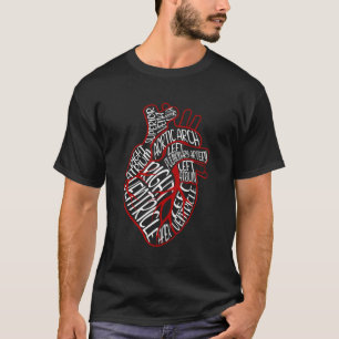 Anatomische hart Medische delen van het hart voor  T-shirt