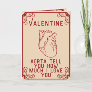Anatomische Hart Valentijn Grappig Vintage Stijl Kaart