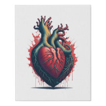 Anatomische hart Waterverf