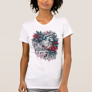 Anatomische Hart Waterverfrozen Wees de Beste Vers T-shirt
