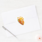 Anatomische hartbloemen ronde sticker (Envelop)