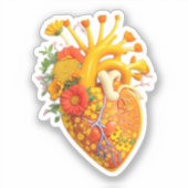 Anatomische hartbloemen sticker (Voorkant)