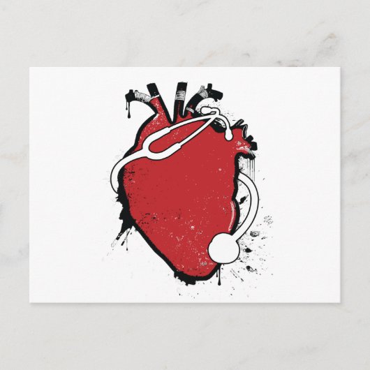 anatomische hartstethoscoop briefkaart (Voorkant)