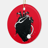 anatomische hartstethoscoop keramisch ornament (Links)