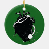 anatomische hartstethoscoop keramisch ornament (Achterkant)