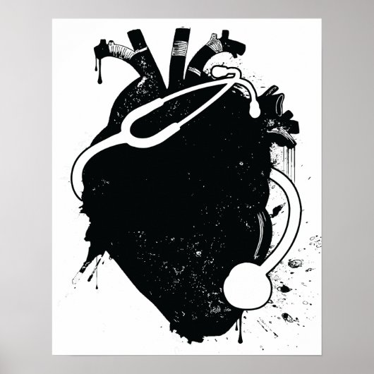 anatomische hartstethoscoop poster (Voorkant)