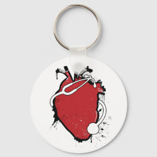 anatomische hartstethoscoop sleutelhanger