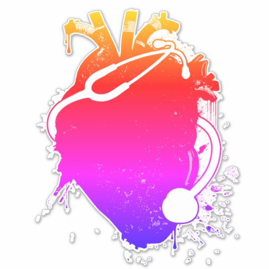 anatomische hartstethoscoop sticker (Voorkant)