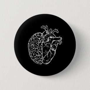 Anatomische Hersenen Hart Verpleegster Leraar Stud Ronde Button 5,7 Cm