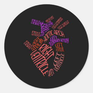 Anatomische Hu He Cardiologie Medisch Hartverpleeg Ronde Sticker