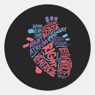Anatomische Hu He Cardiologie Medisch Hartverpleeg Ronde Sticker