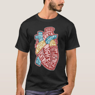 Anatomische humane hartcardiologie t-shirt