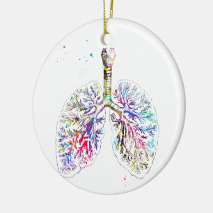 Anatomische longen keramisch ornament