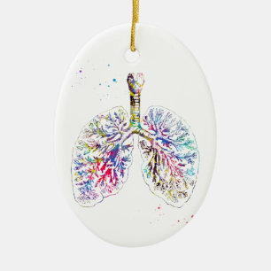 Anatomische longen keramisch ornament