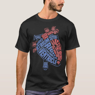 Anatomische medische delen van het hart voor vrouw t-shirt