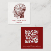  anatomische QR-code Humaan hoofd V2 Vierkante Visitekaartje (Voorkant / Achterkant)
