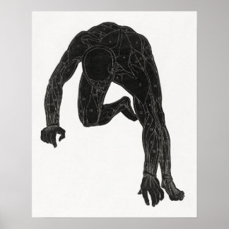 Anatomische studie van de nek van een man poster