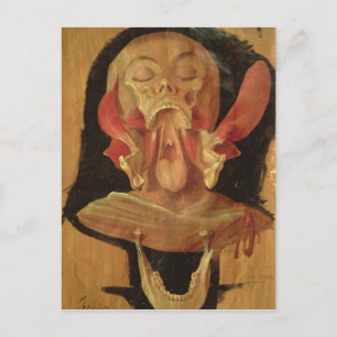 Anatomische tekening van het hoofd briefkaart