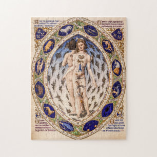 Anatomische Vintage Zodiac Man Hemelkaart Legpuzzel