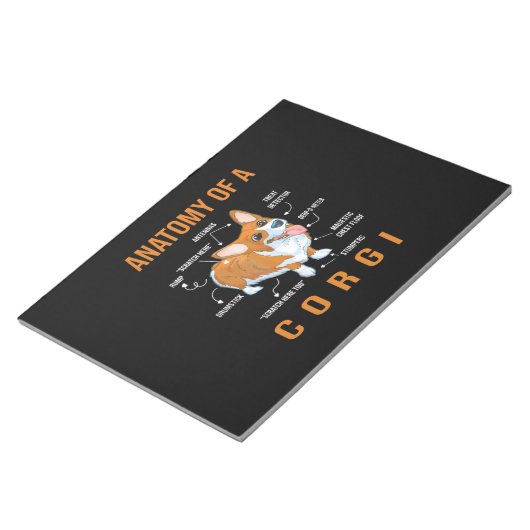 Anatomy of a Corgi Funny Dog Notitieblok (Schuin)