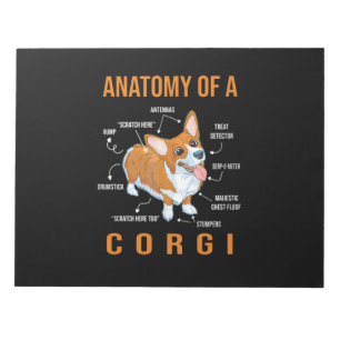 Anatomy of a Corgi Funny Dog Notitieblok